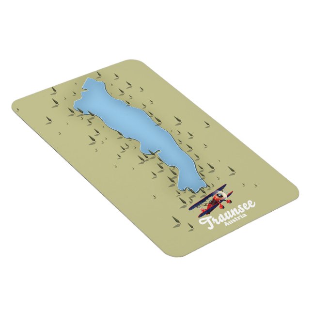 Traunsee Austrian lake map Poster Magnet (Right Side)