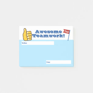 Travail d'équipe de récompense de post-it de