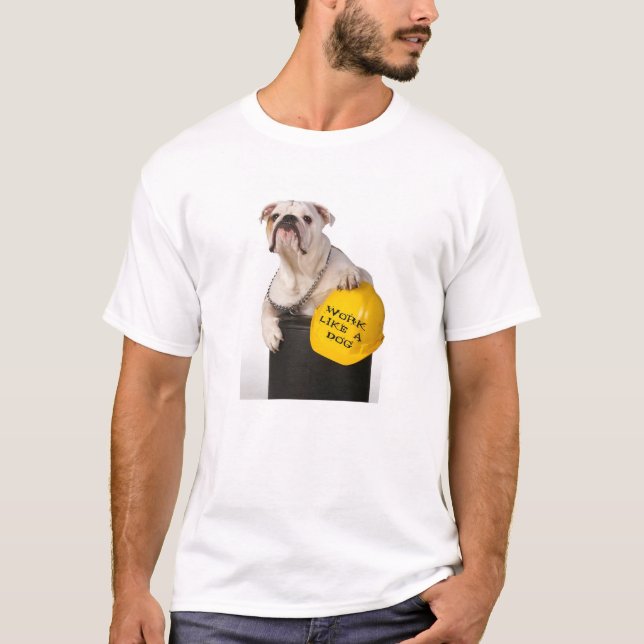 travailler comme un T-shirt pour chien (Devant)