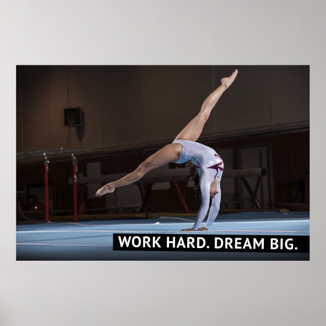 Travailler dur, Dream Big - Poster Motivationnel (Devant)