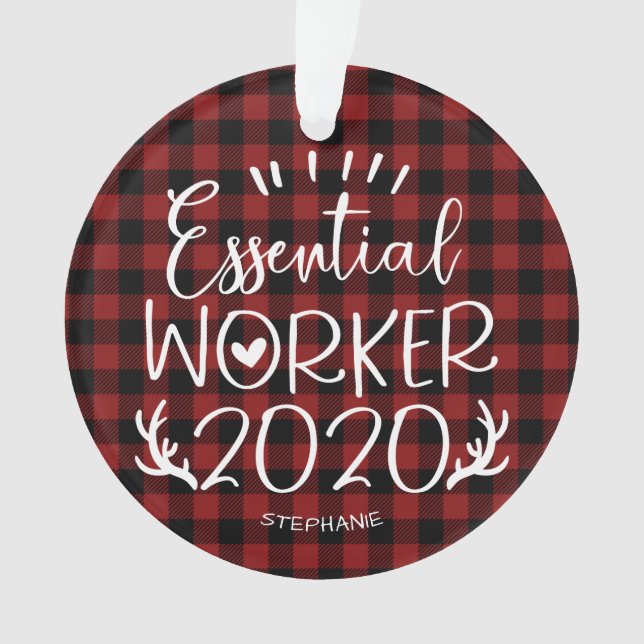 Travailleur essentiel 2020 Noël pandémique de Noël (devant)