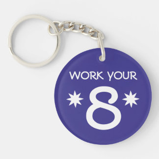 "TRAVAILLEZ VOTRE 8" porte - clé de Numerology