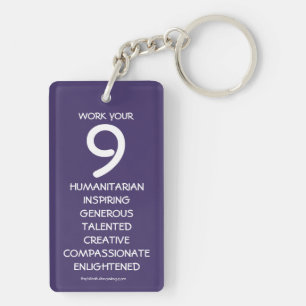 "Travaillez votre 9" porte - clé de Numerology