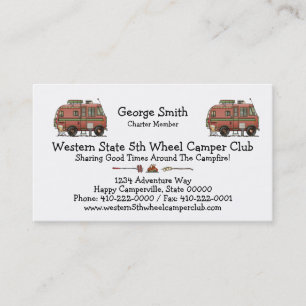Travco Motor Home Camper RV Business Card