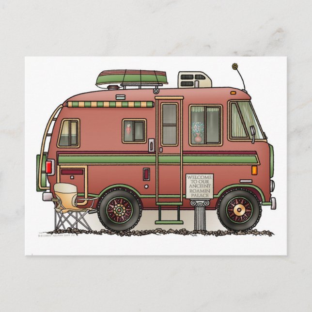Travco Motor Home Camper RV Postcard (Front)