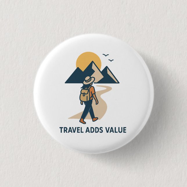 Travel adds value 1 inch round button (Front)