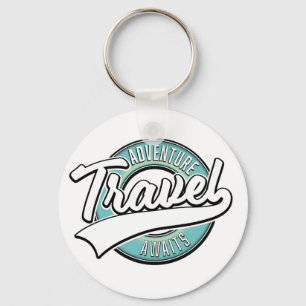 Travel Adventure Awaits vintage logo Keychain