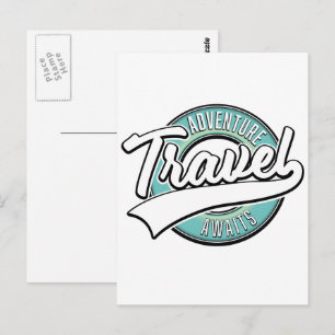 Travel Adventure Awaits vintage logo Postcard