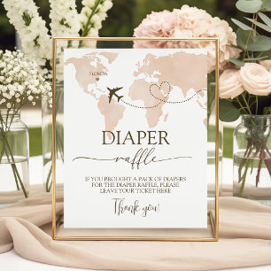 Travel Adventure Diaper Raffle Table Sign 8x10