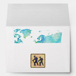 Travel Adventure Hiking Wedding Envelope