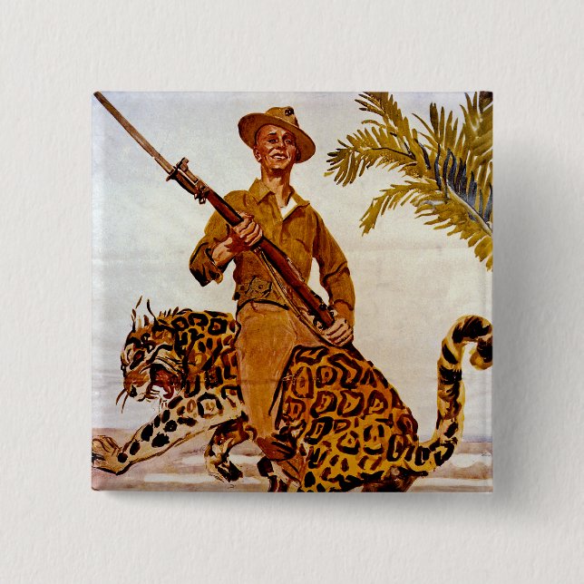 Travel? Adventure? Join the Marines! 2 Inch Square Button (Front)
