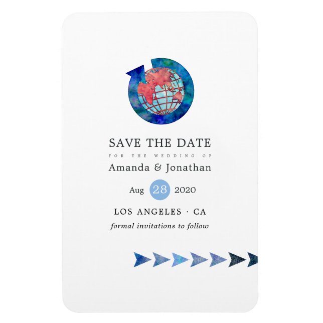 Travel Adventure Passport Wedding Save the Date Magnet (Vertical)
