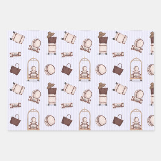 Travel adventure vacation print wrapping paper sheet