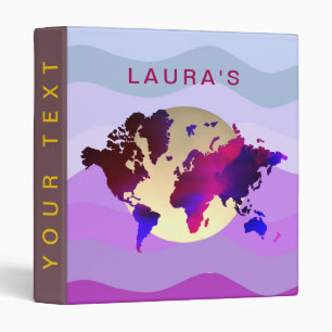 Travel Adventure World Map Purple landscape Binder