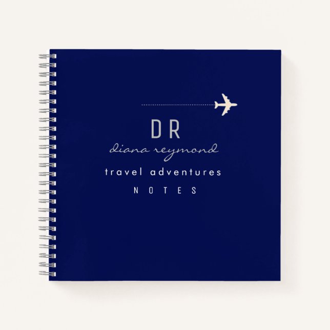 Travel Adventures Notes Blue Notebook (Front)