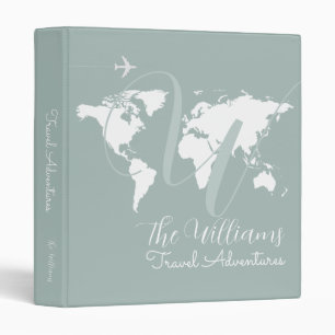 Travel Adventures World Map custom blue Binder