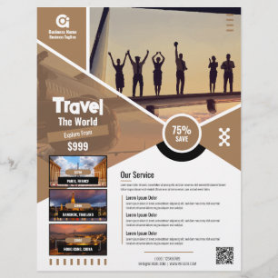 Travel Agency Flyer Brown Template