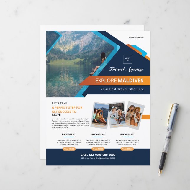 Travel Agency Flyer Template (Front/Back In Situ)