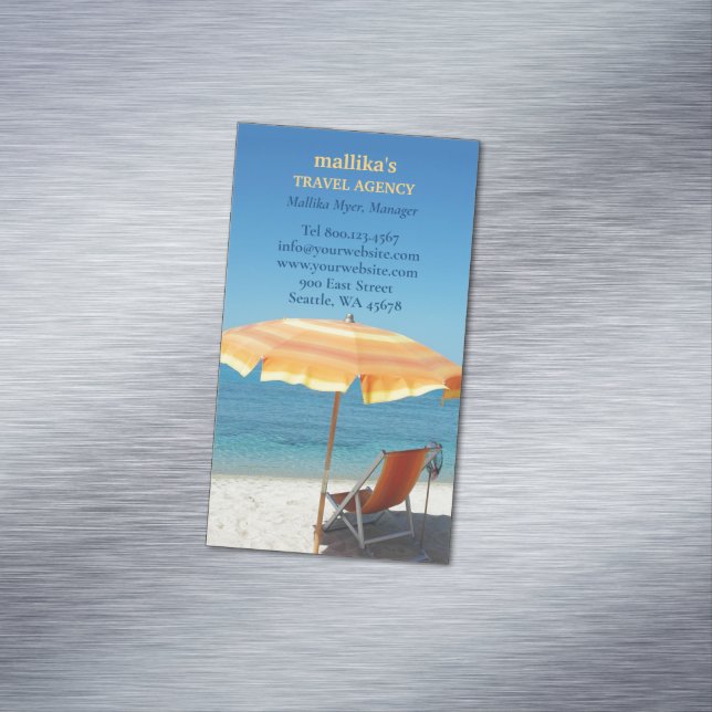Travel Agency Magnetic Business Card (In Situ)