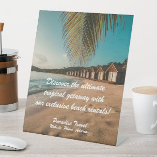 Travel Agency Marketing And Advertising Tropical Pedestal Sign