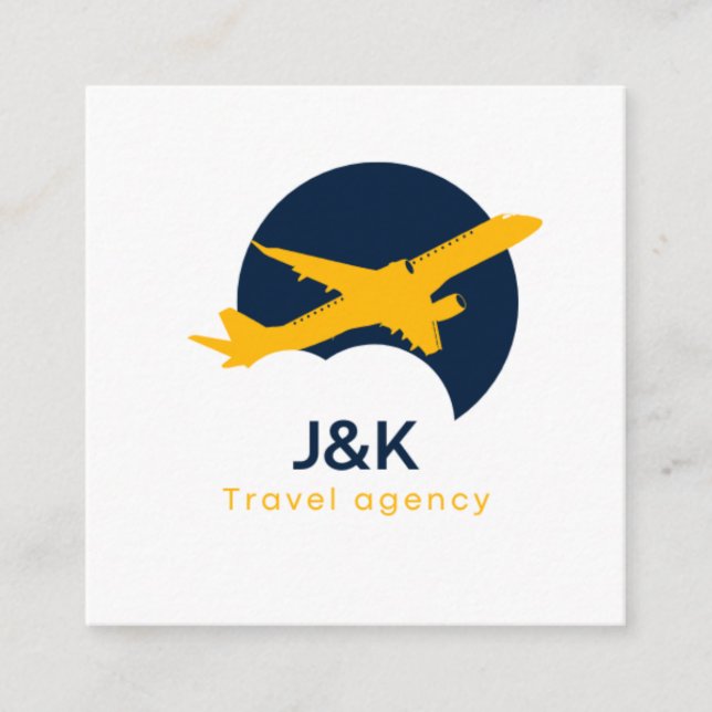 Travel Agency Square Business Card (Front)