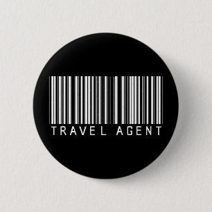 Travel Agent Bar Code 2 Inch Round Button