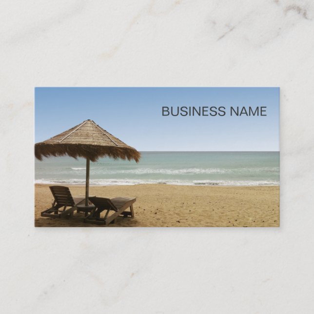 Travel Agent Beach Chairs Elegant Business Card (Front)