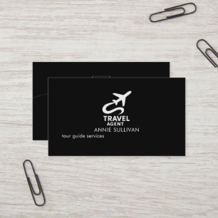 Travel Agent Black Business Card