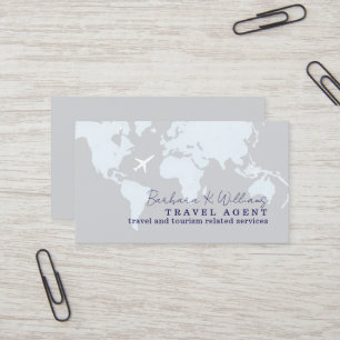 Travel Agent Business Card With Map