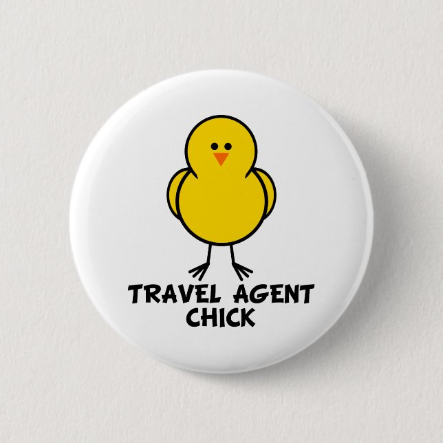 Travel Agent Chick 2 Inch Round Button (Front)
