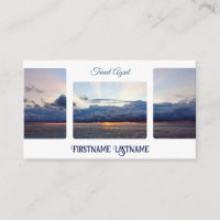 Travel agent dramatic sky ocean beach sunset