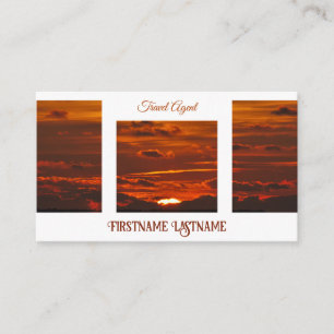 Travel agent dramatic sky ocean beach sunset business card