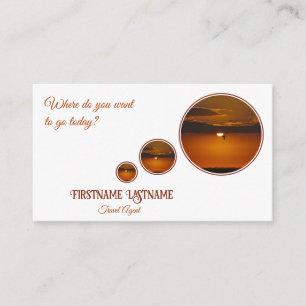 Travel agent dreamy sky ocean beach sunset business card