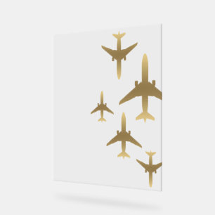 Travel Agent Gold Airplanes  Acrylic Sign