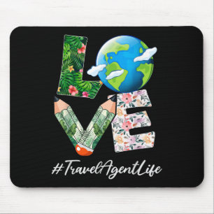 Travel Agent Love World Earth Day Save The Planet  Mouse Pad