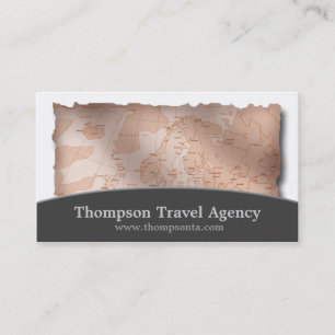 Travel Agent Map Business Cards