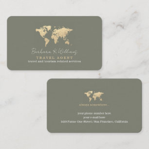 Travel Agent Modern Warm Eucalyptus Business Card