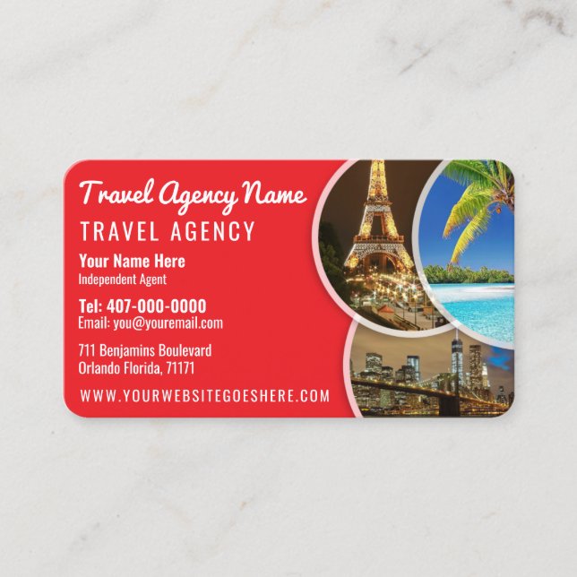 Travel Agent Template Business Card (Front)