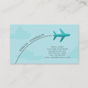 Travel Agent Writer Pilot Business Card Template