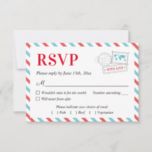Travel Airplane Airline Wedding RSVP Card Postcard