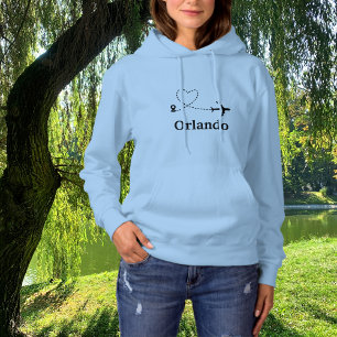 Travel Airplane Heart Contrail and Custom Location Hoodie