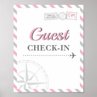 Travel Airplane Party Theme Guest Check-in Welcome