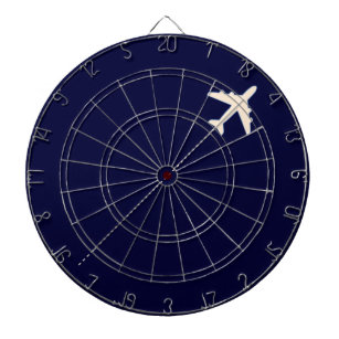 travel airplane with dotted line dartboard