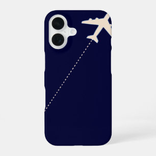 Travel airplane with dotted line iPhone 16 case