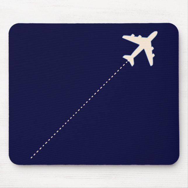travel airplane with dotted line mouse pad (Front)