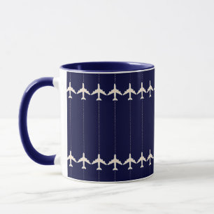 travel airplane with dotted line mug