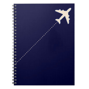 travel airplane with dotted line notebook