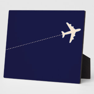 travel airplane with dotted line plaque