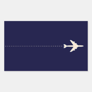 travel airplane with dotted line sticker