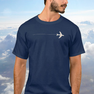 travel airplane with dotted line T-Shirt